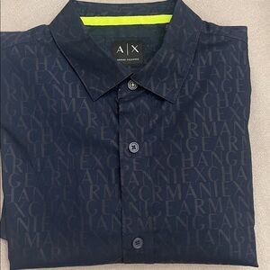 Armani Exchange Men's Navy Button Down Shirt